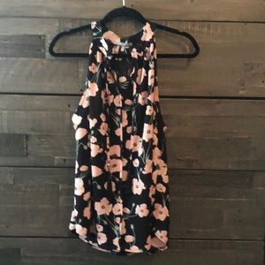 Flower Patterned Sleeveless Blouse